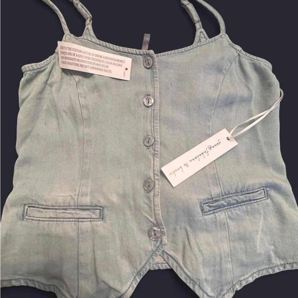 Young Fabulous & Broke-Denim Blue Button Down Shirt - Picture 3 of 8
